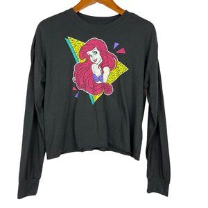 Disney Princess Ariel Cropped Long Sleeved Top Gray Size Medium NWT